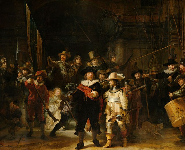 La ronda de la noche pintura barroca holandesa